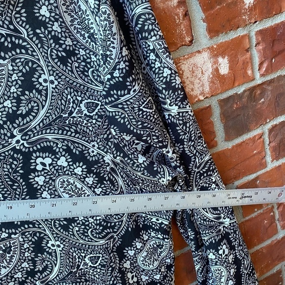 Diane Von Furstenberg Vintage Womens 2X 3X Black Sheer Floral Button Down Blouse - Picture 6 of 8